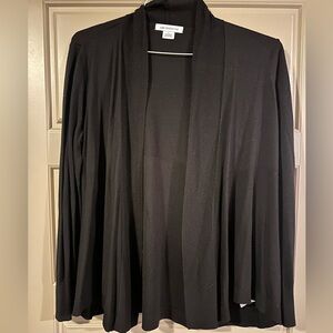 Liz Claiborne Black Open Front Long Sleeve Cardigan Size Large